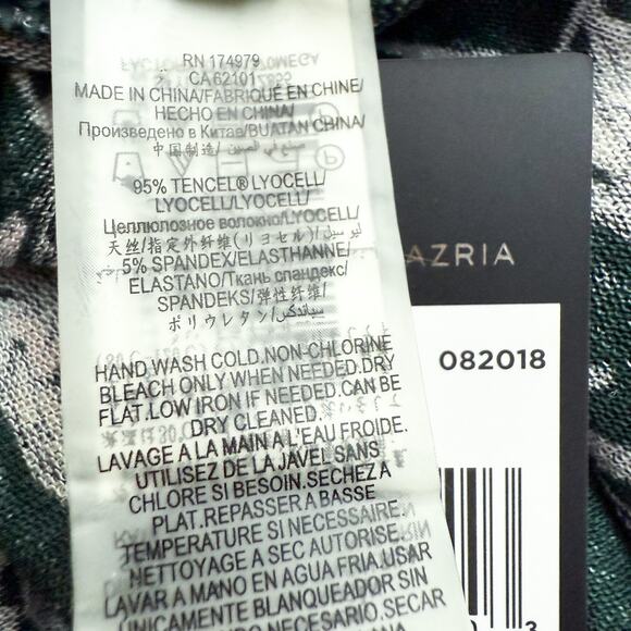 BCBGMAXAZRIA Semi-Sheer Floral Long Sleeve Top Spruce Combo Green Size XXS NWT - Picture 13 of 13